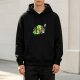 Black hoodie with cute sleeping ninja turtle graphic