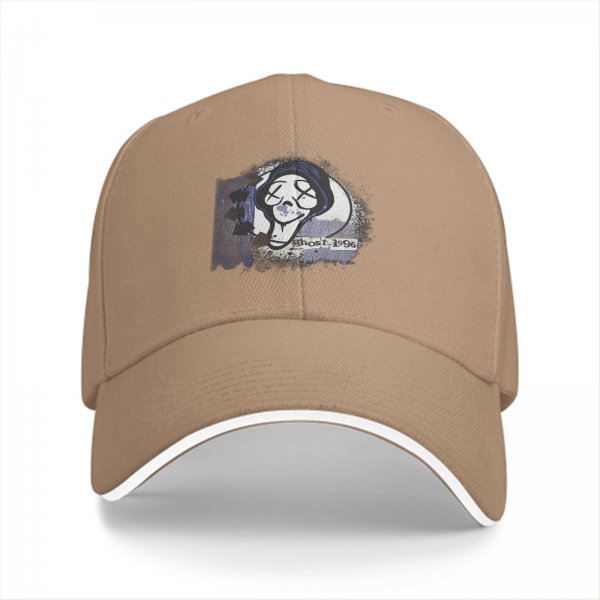Black Baseball Cap With Ghost 1996 Graphic Print