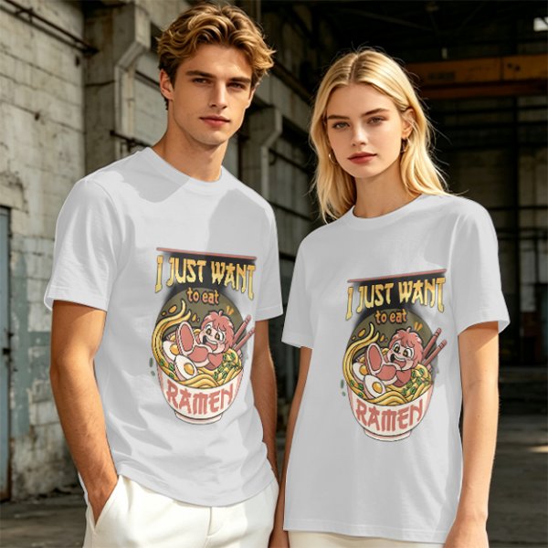 I Just Want To Eat Ramen Cute Anime Character T-Shirt