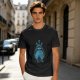 Olive Green T-Shirt With Blue Totoro Inspired Graphic Print