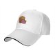 Black baseball cap with a cozy frog sitting in an armchair graphic