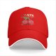Black baseball cap with funny mood swing cherry graphic print