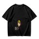 Olive Green T-Shirt with Smiling Boy in Yellow Hat Graphic