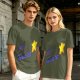Olive Graphic T-Shirt With Star And Rainbow Text Design
