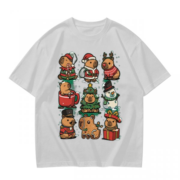 Christmas Capybara Characters Graphic T-Shirt