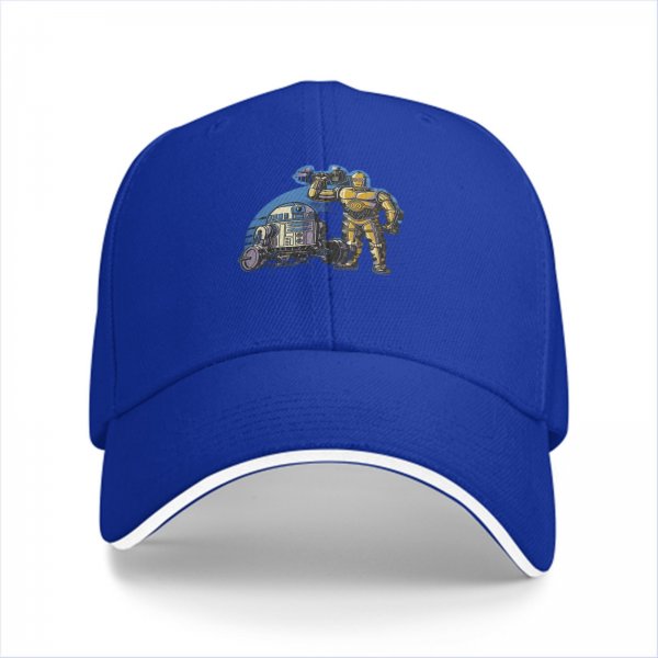 Black Baseball Cap with Star Wars R2-D2 and C-3PO Graphic