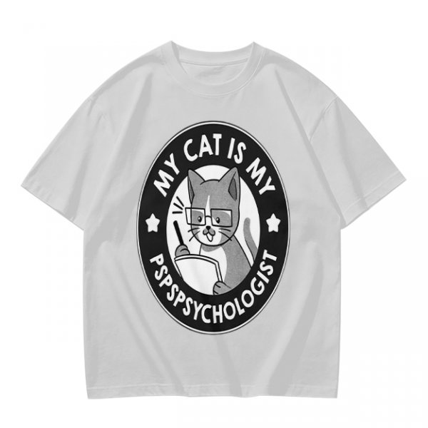My Cat Is My Pspsychologist Funny Graphic T-Shirt