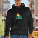 Black Hoodie With Burning Dumpster Graphic Print