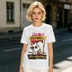 Olive graphic t-shirt with nervous white cat and 'All of my systems are nervous' text