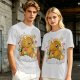 Olive T-Shirt With Cute Gingerbread Unicorn And Christmas Candy Print