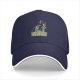 Black baseball cap with colorful cat graphic and Evil Girls text
