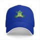 Black baseball cap with green ghostly villain silhouette graphic