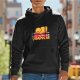 Black hoodie with sleeping duck graphic and 'Until My Problems Disappear' text