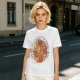 Olive t-shirt with cute puppy pile graphic and playful text