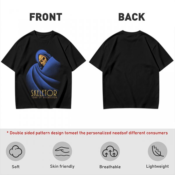 Olive T-Shirt Featuring Skeletor Lord of Destruction Graphic