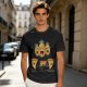 Olive T-Shirt With Angry Pineapple And Pizza Slice Cartoon Print