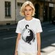 Olive T-Shirt with Yin Yang Cats and Spilled Coffee Cups Print