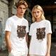 Black Coffee Skull Ghosts Graphic Olive Green T-Shirt
