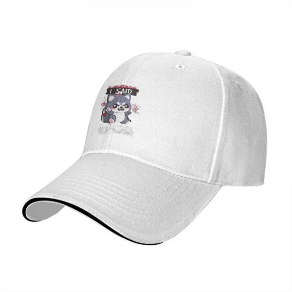 Black baseball cap with angry cartoon wolf graphic and I SAID text