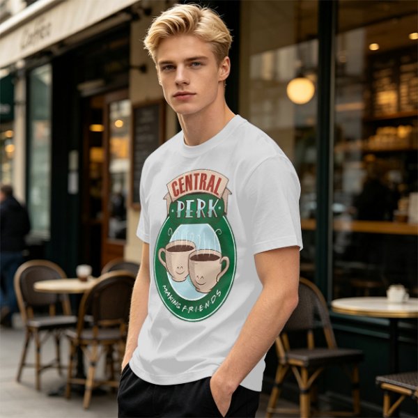 Central Perk Making Friends Coffee Cup Graphic T-Shirt