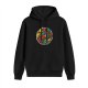 Black Hoodie With Colorful Cartoon Character Circle Graphic