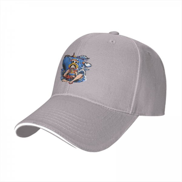 One Piece Luffy Graphic Black Baseball Cap