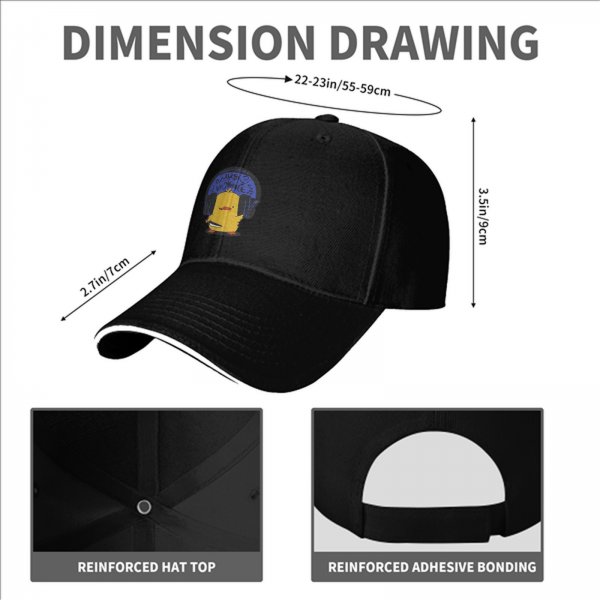 Black Baseball Cap With Cute Yellow Duck Wearing Headphones Graphic