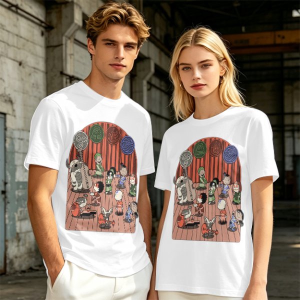Avatar The Last Airbender Chibi Characters Band Graphic T-Shirt
