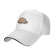 Black baseball cap with capybara drinking coffee 'CAFE BARA' print