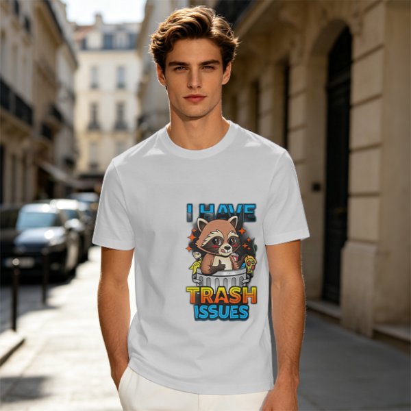 I Have Trash Issues Raccoon Graphic T-Shirt Design