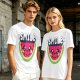 Olive T-Shirt With Cute Watermelon Graphic And Smile Text