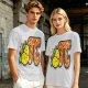Olive green t-shirt with pear pi pie graphic design