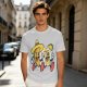 Olive T-Shirt with Cartoon Taco and Beer Graphic