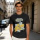 Olive graphic t-shirt with 'Relax and Cheese the Day' and mice on cheese