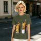 Olive T-shirt with cute sushi cat graphic print
