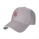Black baseball cap with a cartoon bacon character wearing a first place medal