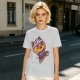 Olive T-Shirt With Scared Viking Cat Graphic Print