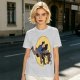 Olive T-shirt with Cartoon Chainsaw Action Character Print