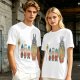 Olive T-shirt with cartoon characters print featuring Totoro and small figures