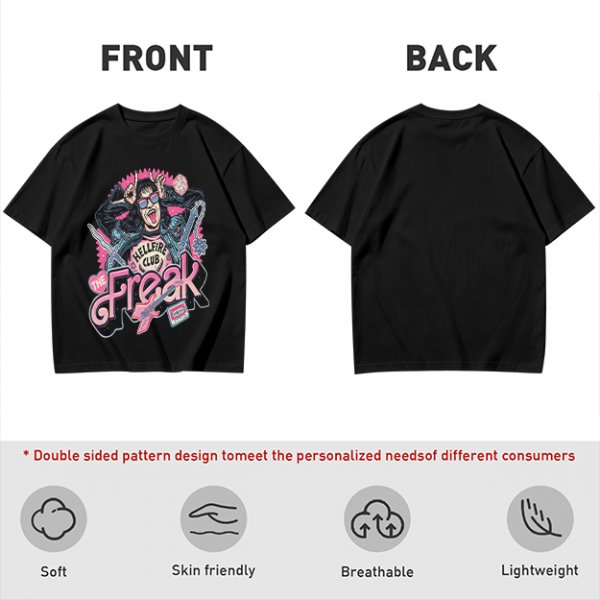 Olive Graphic T-Shirt with The Freak Hellfire Club Rock Print