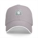 Black Baseball Cap With Grumpy Fluffy Grey Cat Graphic