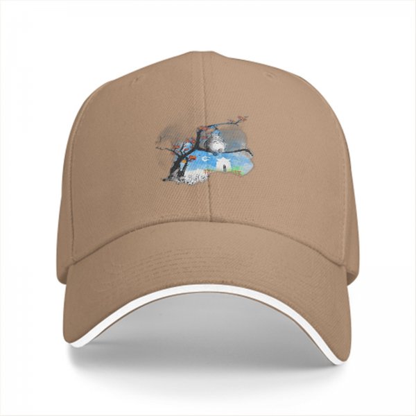 Black Baseball Cap With Whimsical Night Tree And Sheep Art Print