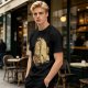 Olive Green T-Shirt With Cartoon Droopy Pug Graphic Print