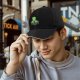 Black Baseball Cap With Green Silhouette Art Print