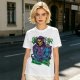 Olive T-shirt with Skeletor Holding Panthor Graphic Print