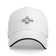 Black baseball cap with four stylized older women wearing colored visors