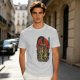 Olive T-shirt with Dark Fantasy Tentacle Monster Graphic Print