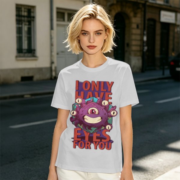 Olive T-Shirt With Beholder Monster 'I Only Have Eyes For You' Print