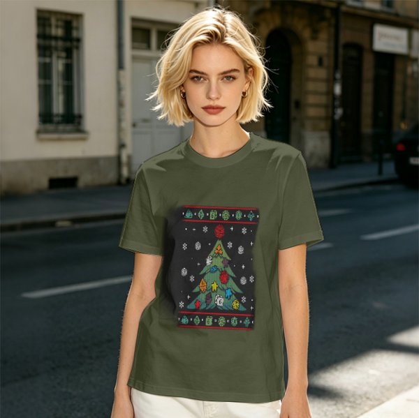 Ugly Christmas Tree Dice Board Game Themed T-Shirt