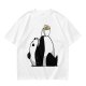 Olive T-Shirt With Panda Balancing Ramen Bowl Print